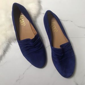 Franco Sarto suede leather blue flats